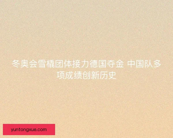 冬奥会雪橇团体接力德国夺金 中国队多项成绩创新历史