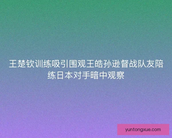 王楚钦训练吸引围观王皓孙逊督战队友陪练日本对手暗中观察