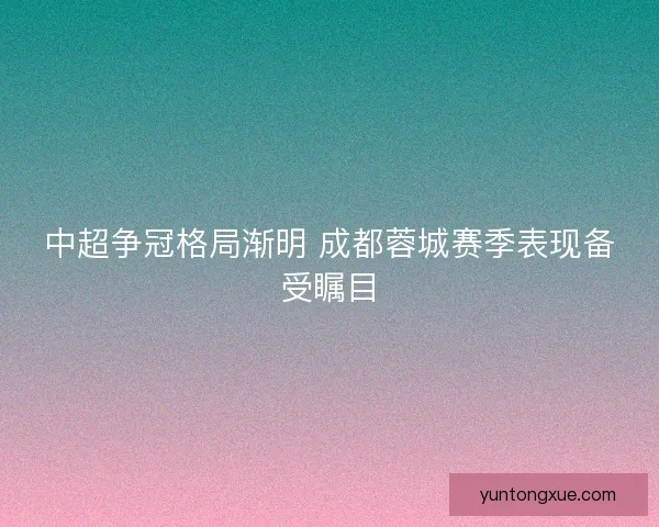 中超争冠格局渐明 成都蓉城赛季表现备受瞩目